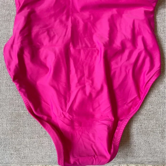 NWT J. Crew Flamingo Pink Ruffle Plunge Lined Ruched Side Padded Cup Swimsuit - Picture 6 of 15
